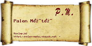 Palen Máté névjegykártya